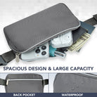 Fanny Pack (1 Pocket) showcasing spacious design, large capacity, waterproof features, ideal for rave outfits.