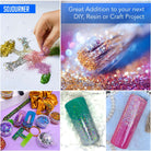 16 pack + 1 glitter glue Chunky Cosmetic Holographic Glitter | Body, Face & Hair Safe displayed in various craft projects.