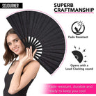 Festival Fans: Large folding fan that is fade resistant, perfect for rave outfits and festive occasions.