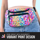 Rave Fanny Pack featuring a vibrant print design, perfect for music festivals and outdoor activities.