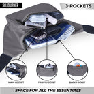Fanny Pack (Solids) with spacious 3-pocket design, ideal for rave outfits and easy access to essentials.