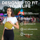 Fanny Pack (3 Pocket) worn by a woman, showcasing stylish design and durable twill fabric, perfect for rave outfits.