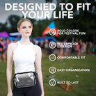 Fanny Pack (1 Pocket) designed for festivals, featuring waterproof exterior and comfortable fit for easy organization.
