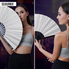 Festival Fans - Large Folding Fan in Holographic Design, Perfect for Rave Outfits and Drag Queen Events