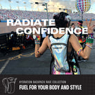 Hydration Pack Backpack (Small) stylishly worn at a rave, showcasing comfort and vibrant accessories for confidence.