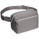 Fanny Pack (3 Pocket) in gray with adjustable belt and multiple zippered compartments for versatile use.