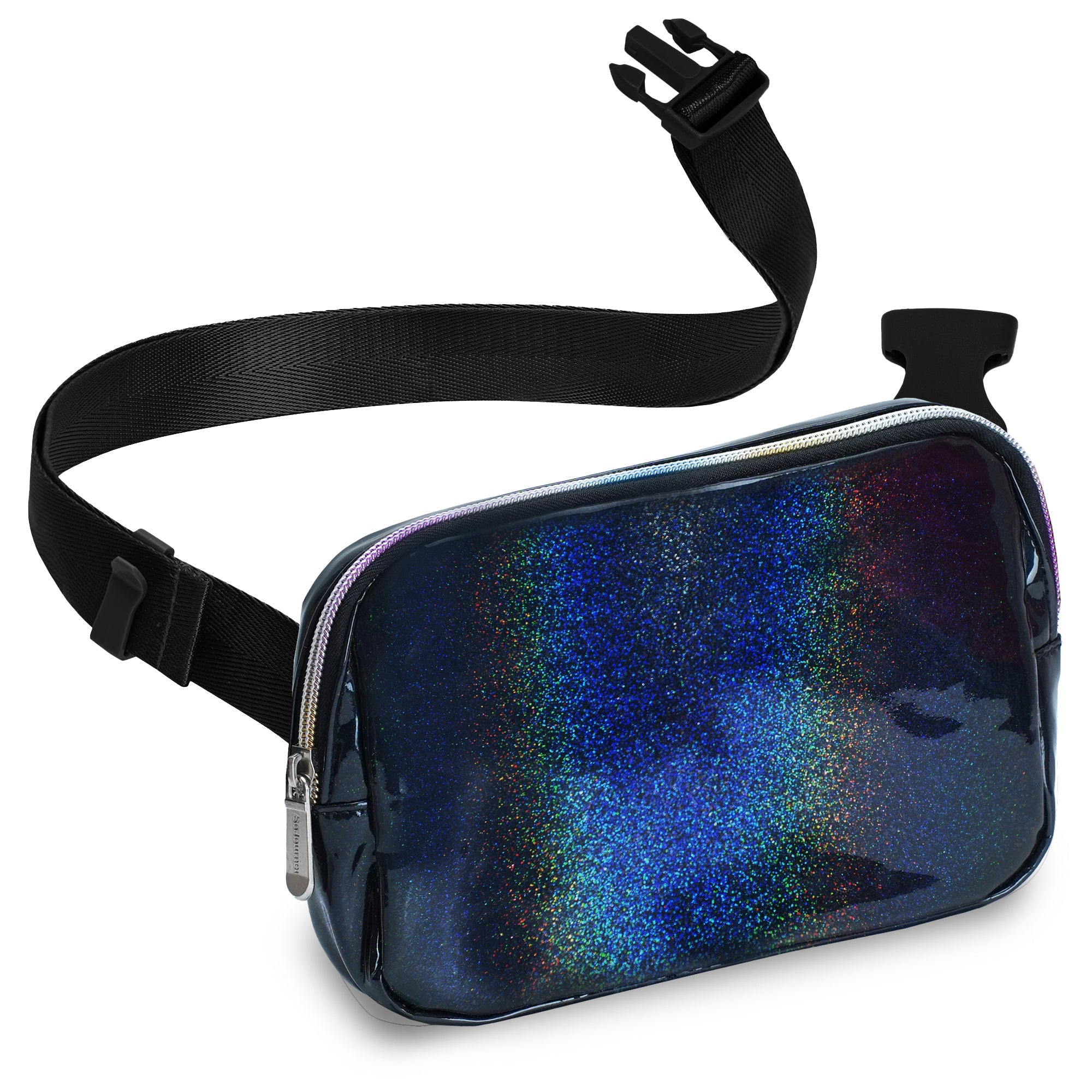 Fanny Pack (1 Pocket) in shiny holographic design, perfect for rave outfits and stylish everyday wear.