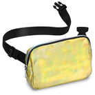 Fanny Pack (1 Pocket) in shiny yellow fabric, perfect for rave outfits and stylish crossbody wear.