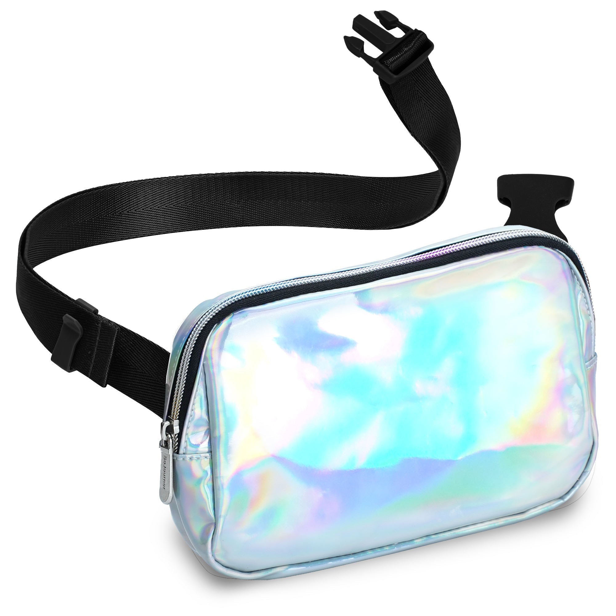 Fanny Pack (1 Pocket) with iridescent finish, perfect for rave outfits and stylish crossbody wear.