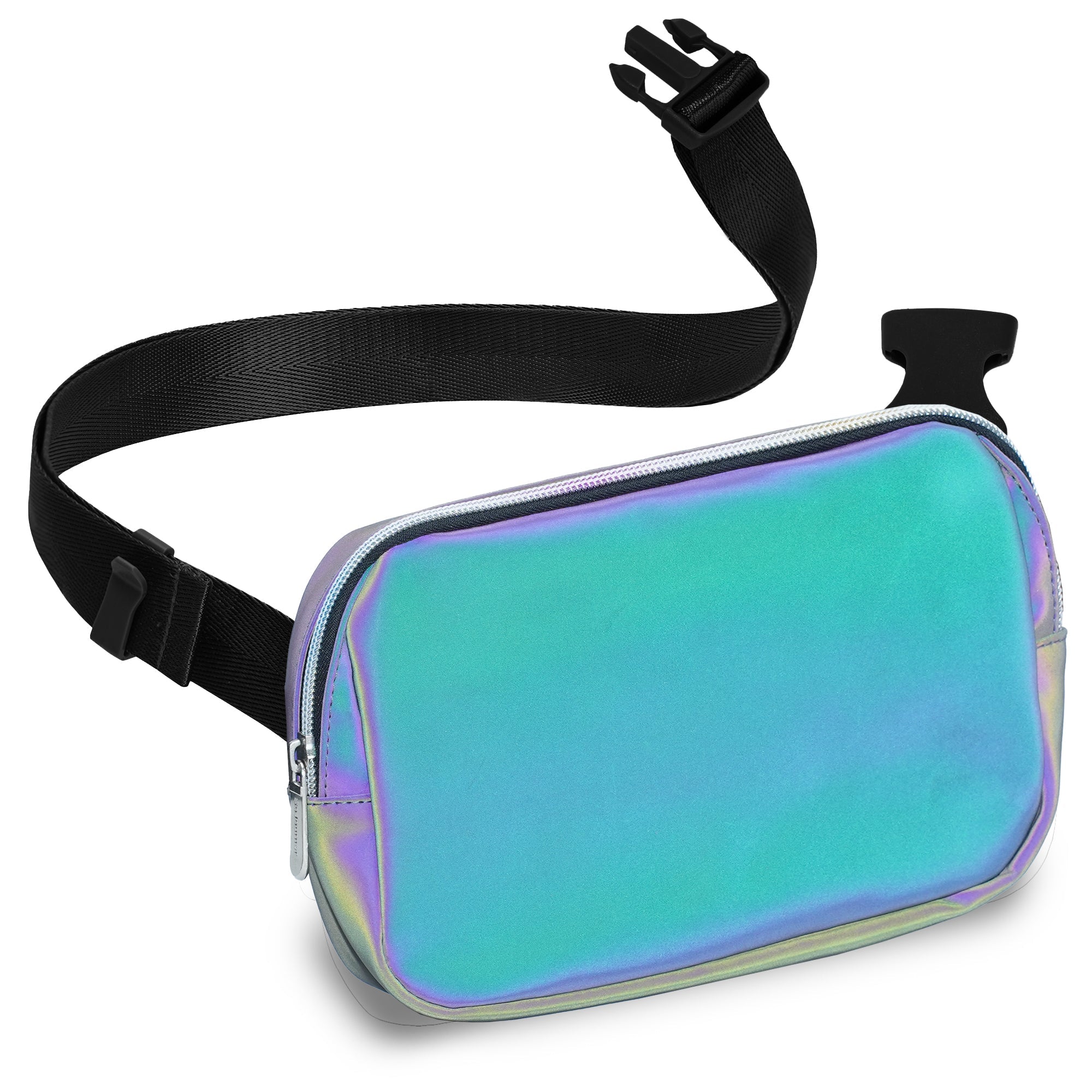 Fanny Pack (1 Pocket) in iridescent finish, perfect for stylish rave outfits and versatile wear.