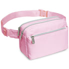 Fanny Pack (3 Pocket) in pink color with adjustable belt, perfect for rave outfits and stylishly functional.