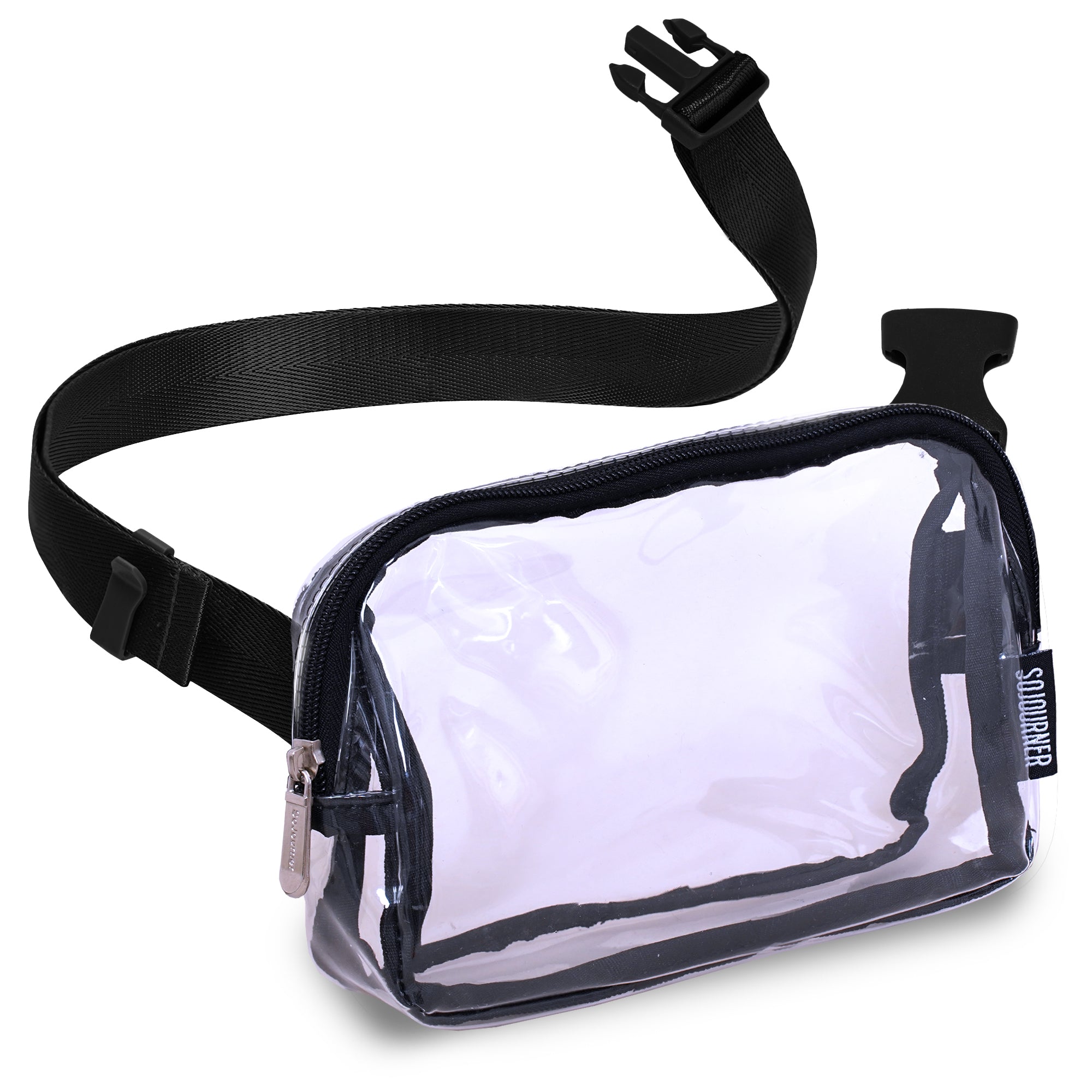 Fanny Pack (1 Pocket) stylish clear bag for rave outfits with adjustable strap and durable construction.