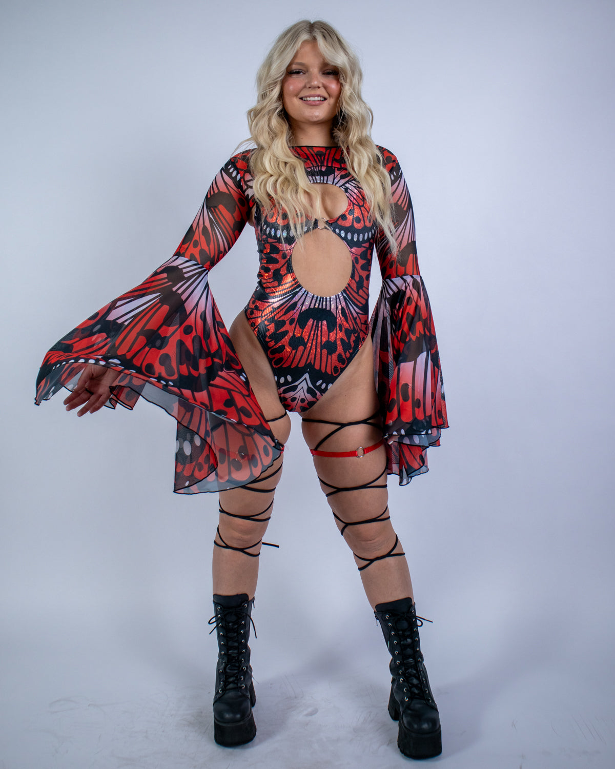 Rave Arm Sleeves - Lacewing Mesh Bell Sleeves