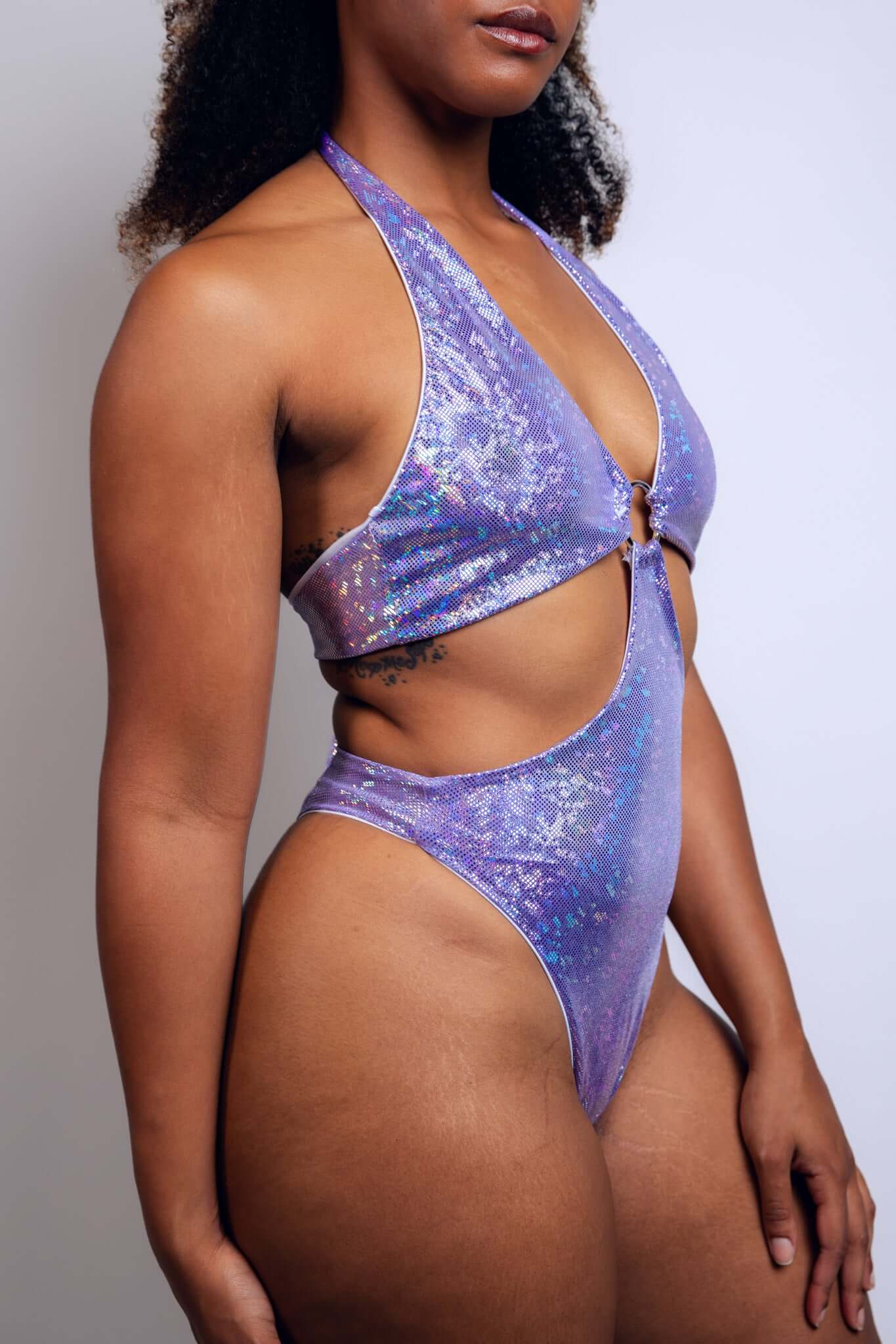 Lavender Holo O-Ring Bodysuit