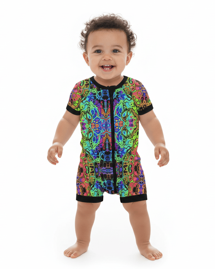Baby's First Rave Zippered Shortie Romper