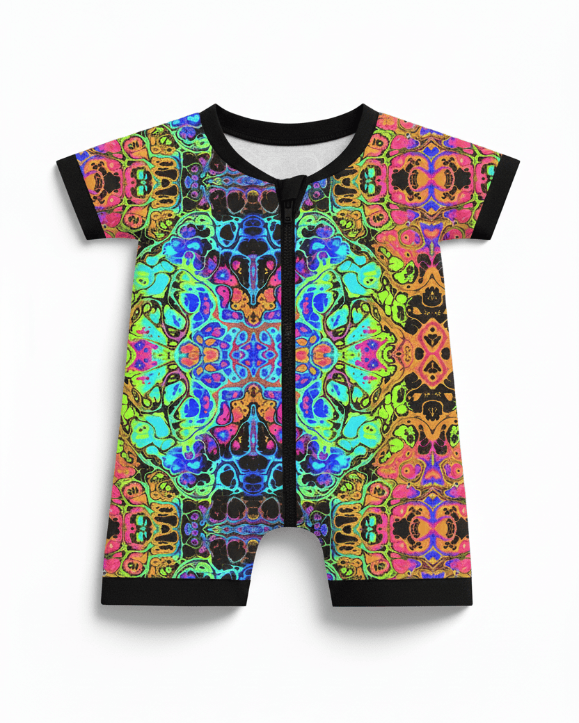 Baby's First Rave Zippered Shortie Romper