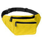 Fanny Pack (Solids) in vibrant yellow color, featuring a spacious 3-pocket design and adjustable belt for easy access