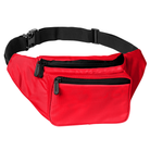 Fanny Pack (Solids) in red with multiple pockets, ideal for rave outfits and secure storage.