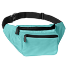 Fanny Pack (Solids) in vibrant aqua color featuring durable construction and spacious 3-pocket design for rave outfits.