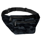 Fanny Pack (Solids) in black camouflage design with adjustable belt and multiple pockets for easy organization.