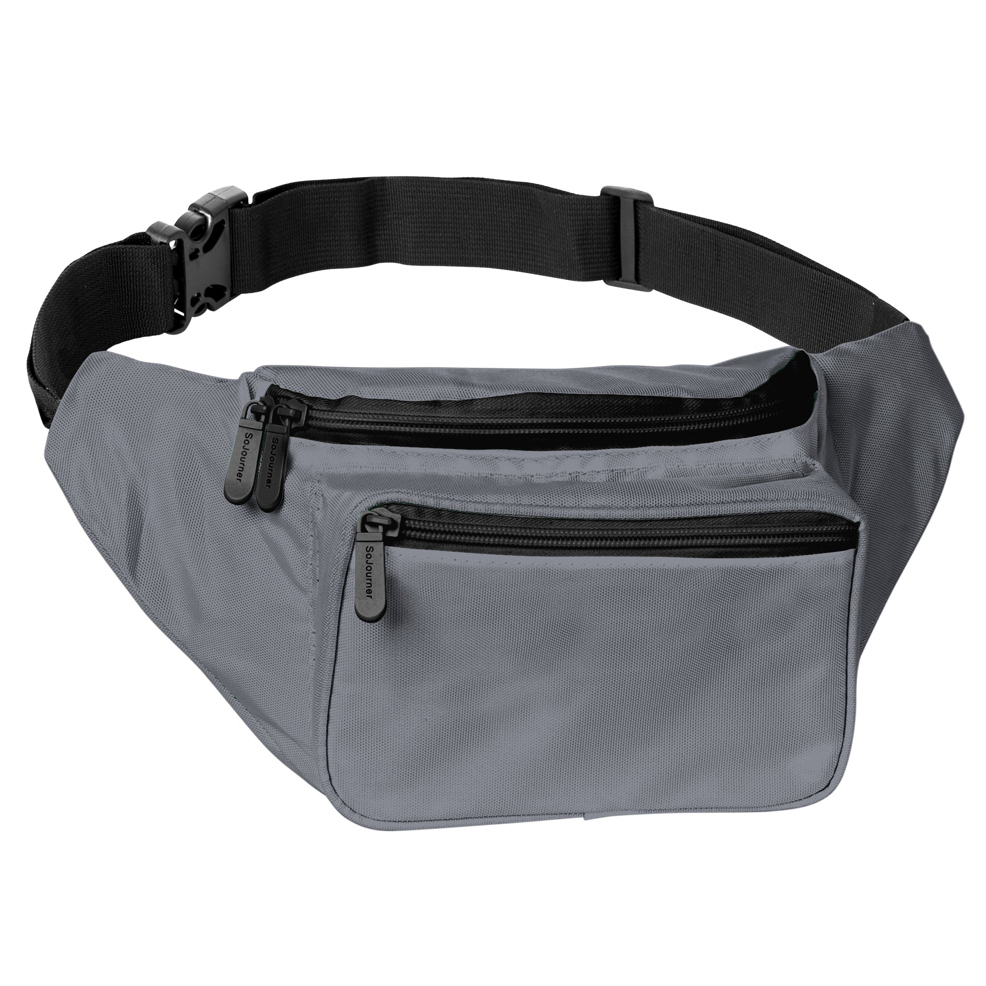 Fanny Pack (Solids) in gray, spacious 3-pocket design for easy access, perfect for rave outfits.