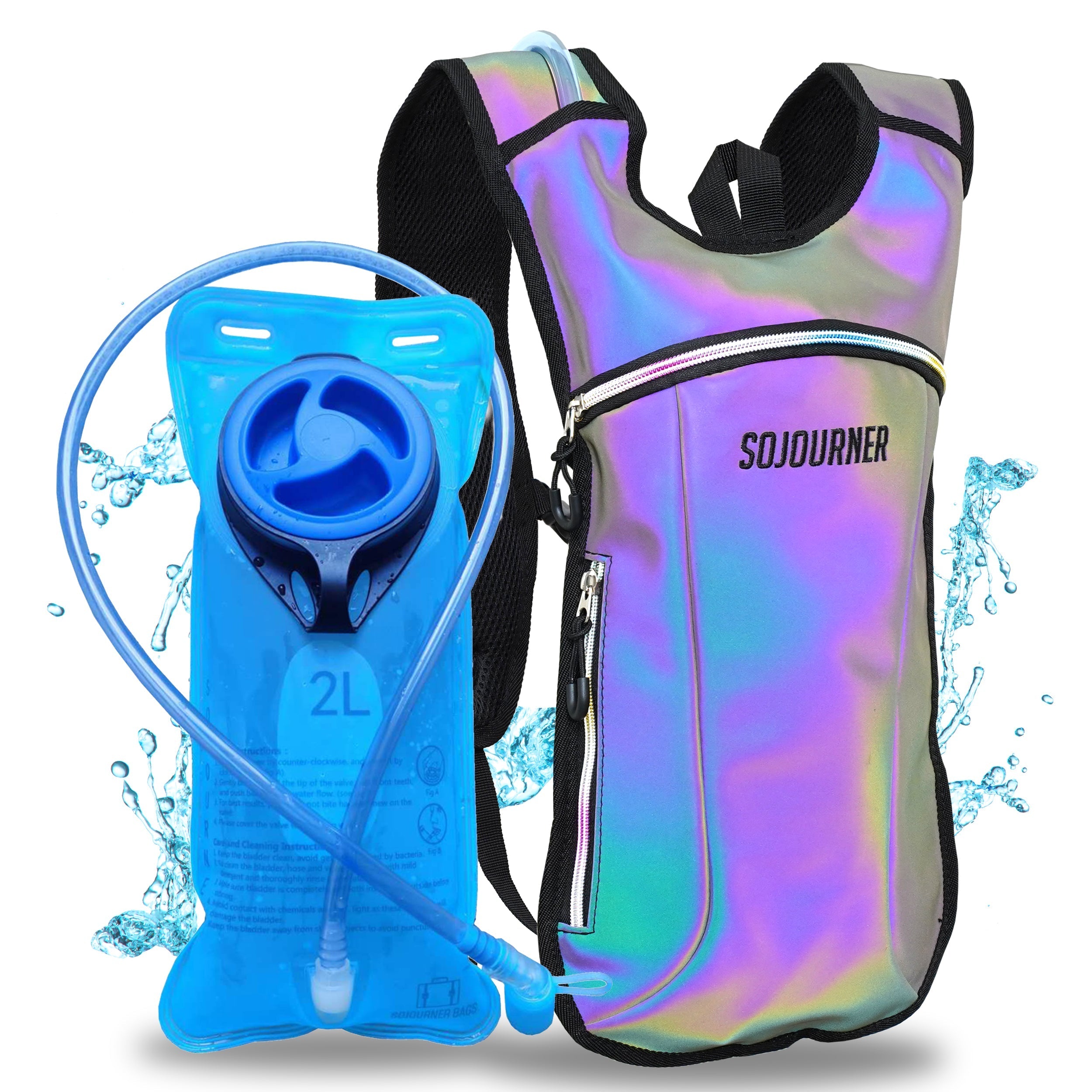 Hydration Pack Backpack (Small) with 2L hydration bladder, designed for comfort, perfect for rave outfits.