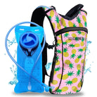 Hydration Pack Backpack (Small) with pineapple design and 2L BPA-free bladder.
