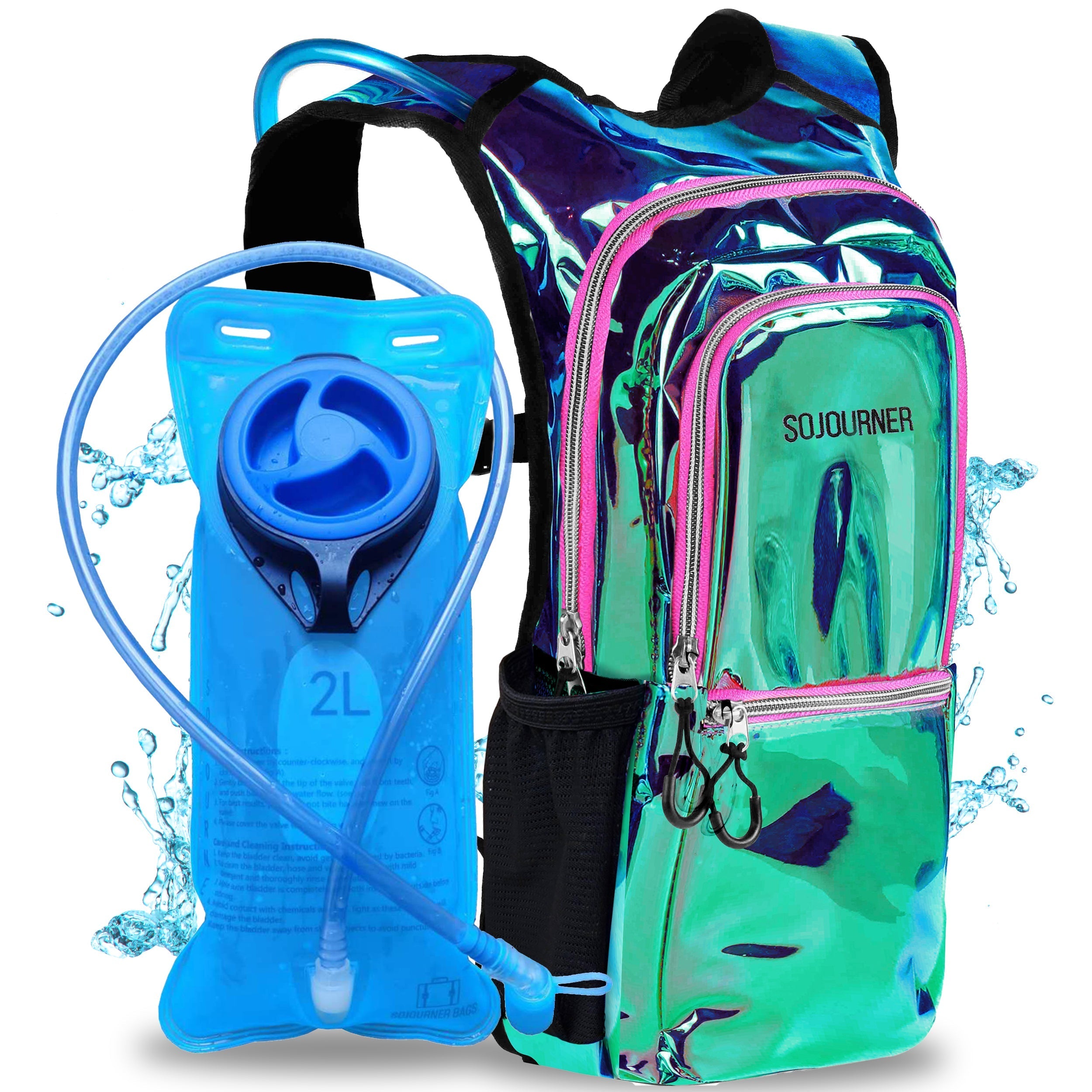Hydration Pack Backpack (Medium) in glossy colors with 2L hydration bladder for comfortable carry and adjustable straps.