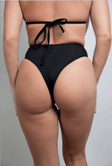 Matte Black High Waisted Thong