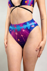 Neon Nights High Waisted Brazilian Bottoms Freedom Rave Wear Size: X-Small