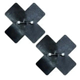 Black leather Nipztix pasties with rhinestone detailing, perfect for rave outfits and nighttime events.