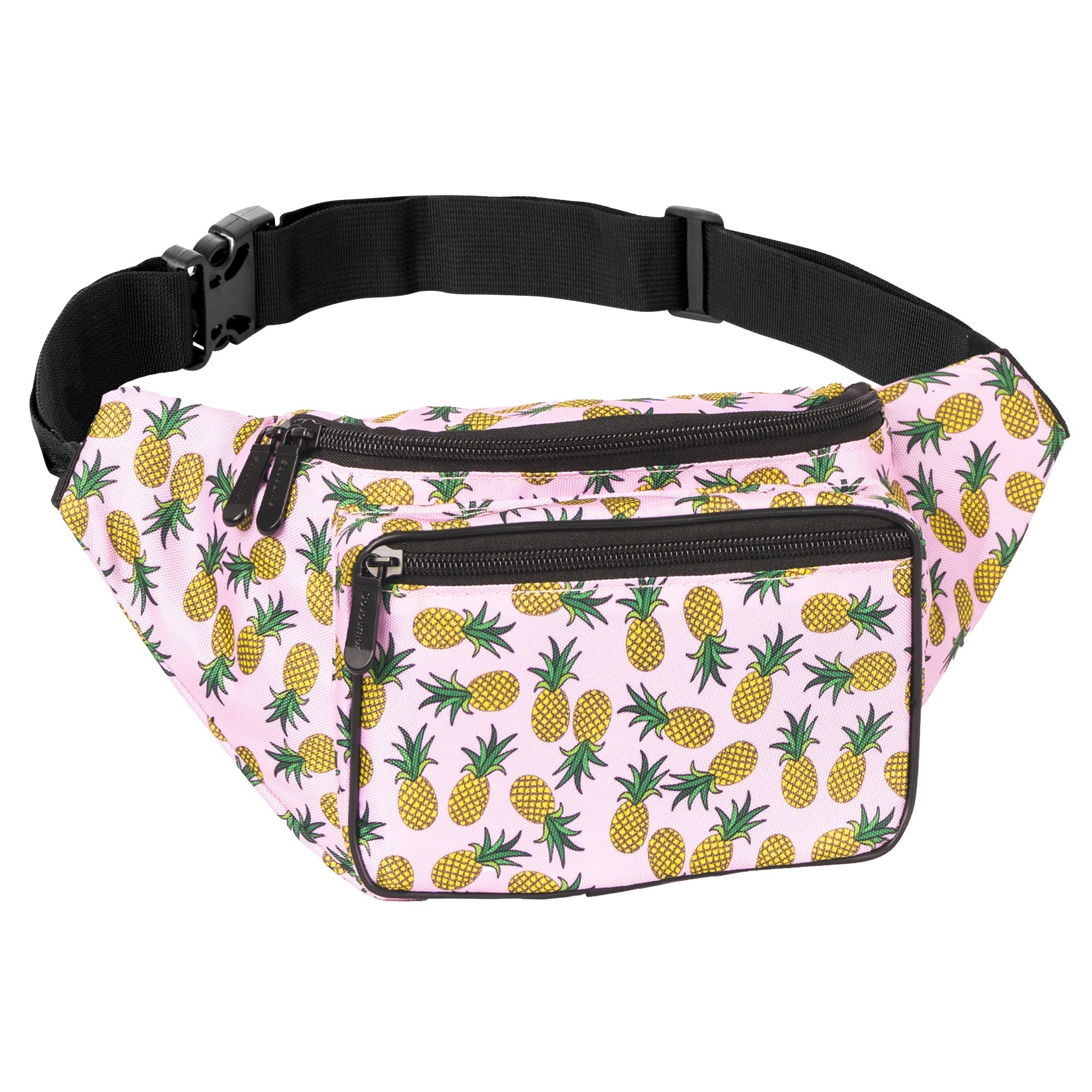 Fanny Pack (Solids) with pineapple print, perfect for rave outfits and featuring spacious pockets and durable construction.