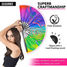 Festival Fans with vibrant colors and superb craftsmanship, perfect for rave outfits and keeping cool at events.
