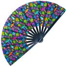 Colorful folding fan design featuring vibrant patterns ideal for Festival Fans and rave outfits.