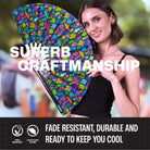Festival Fans - Large folding fan with vibrant design, perfect for keeping cool at raves and festivals.