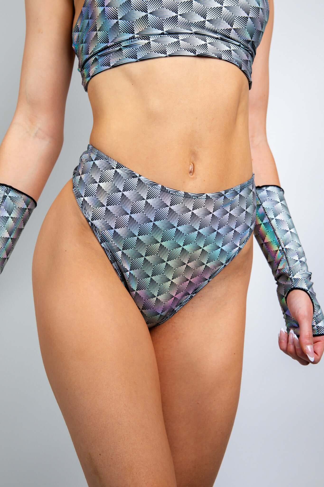 Prism High Waisted Thong Freedom Rave Wear Size: X-Small