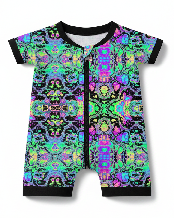 Baby's First Rave Zippered Shortie Romper