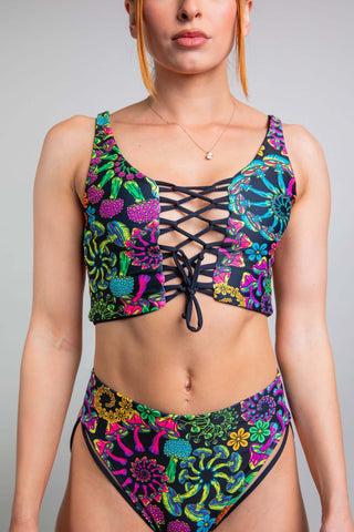 PsyBloom Lace Up Top
