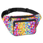 Colorful Rave Fanny Pack with geometric pattern, perfect for festivals and travel.