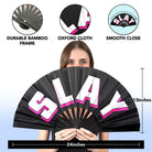 Festival Fans - Large folding fan featuring durable bamboo frame and stylish design, perfect for raves and festivals.