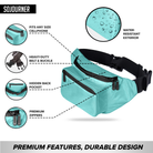 Fanny Pack (Solids) with spacious design, adjustable belt, hidden pocket, and water-resistant features for rave outfits.
