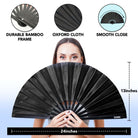 Festival Fans designed for raves, featuring durable bamboo frame and smooth closing mechanism.