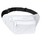 Fanny Pack (Solids) in white with multiple pockets, ideal for rave outfits and keeping essentials organized.