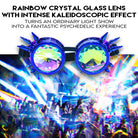 Steampunk Goggles and Kaleidoscope Glasses with rainbow crystal lenses for a fantastic light show experience.