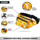 Fanny Pack (Solids) with floral design featuring three pockets, adjustable belt, and water-resistant exterior.