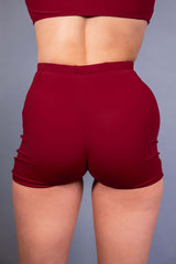 Freedom Rave Wear's sleek, high-waisted red rave shorts ensure comfort and style for festival days.
