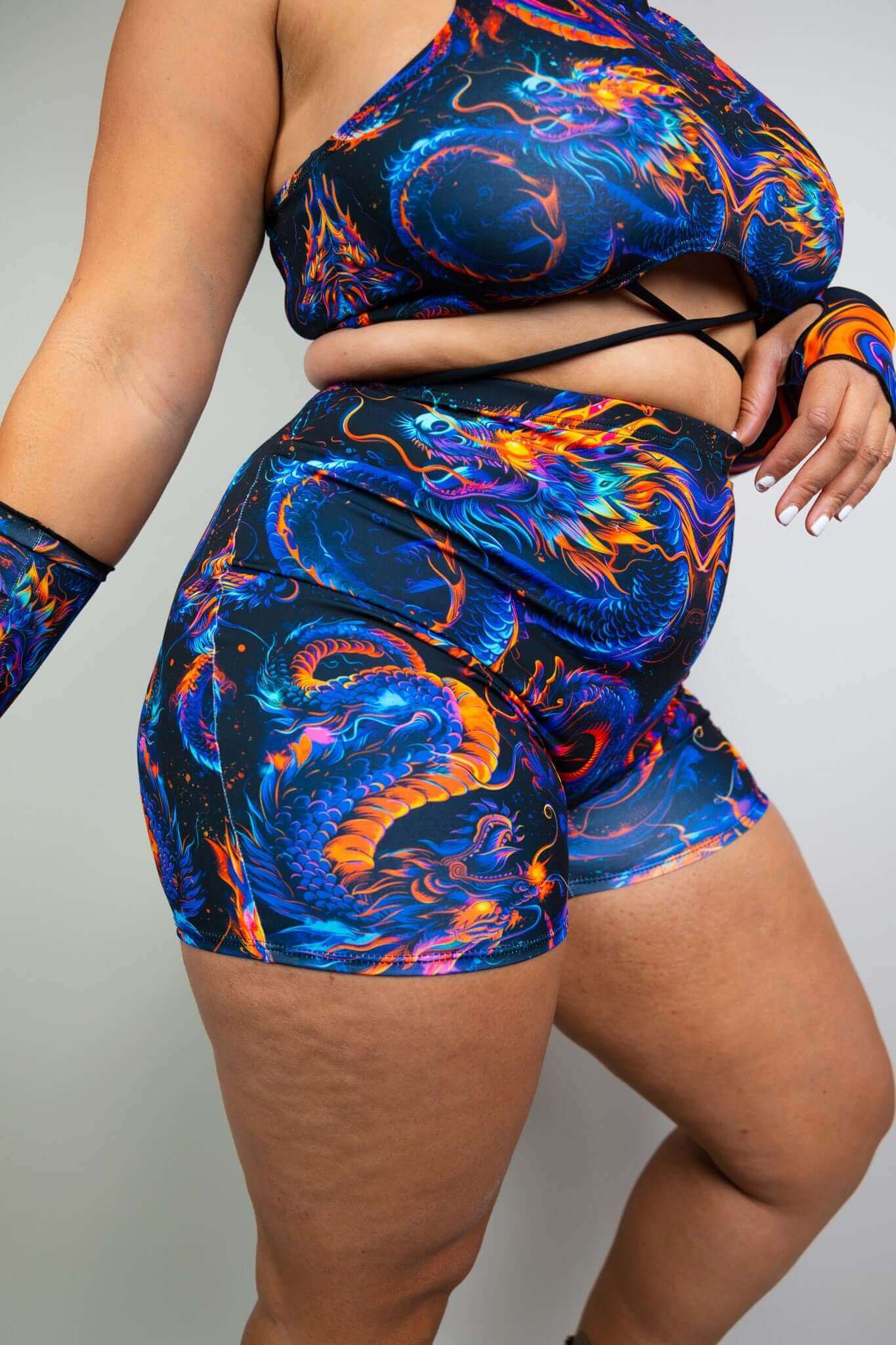 ShadowFlame High Waist Shorts Freedom Rave Wear Size: X-Small