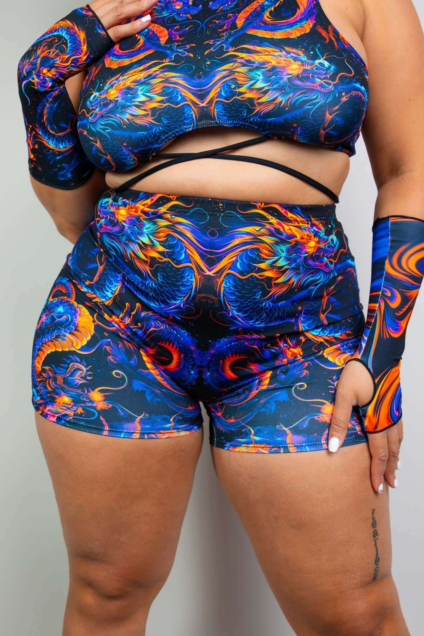 ShadowFlame High Waist Shorts Freedom Rave Wear Size: X-Small