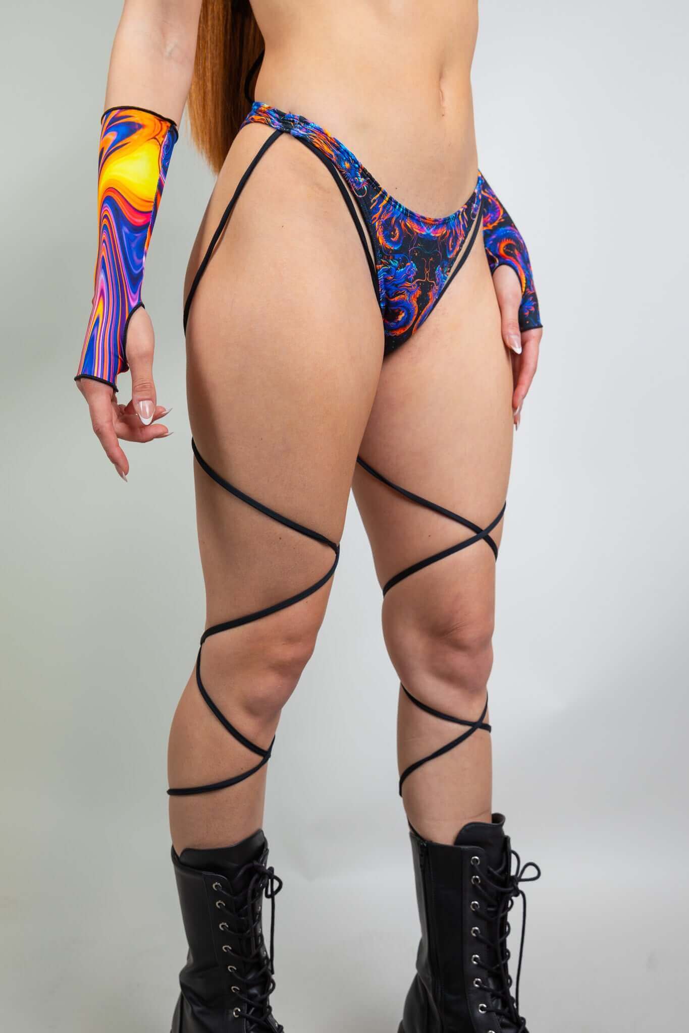 ShadowFlame High Hip Strappy Bottoms Freedom Rave Wear Size: X-Small