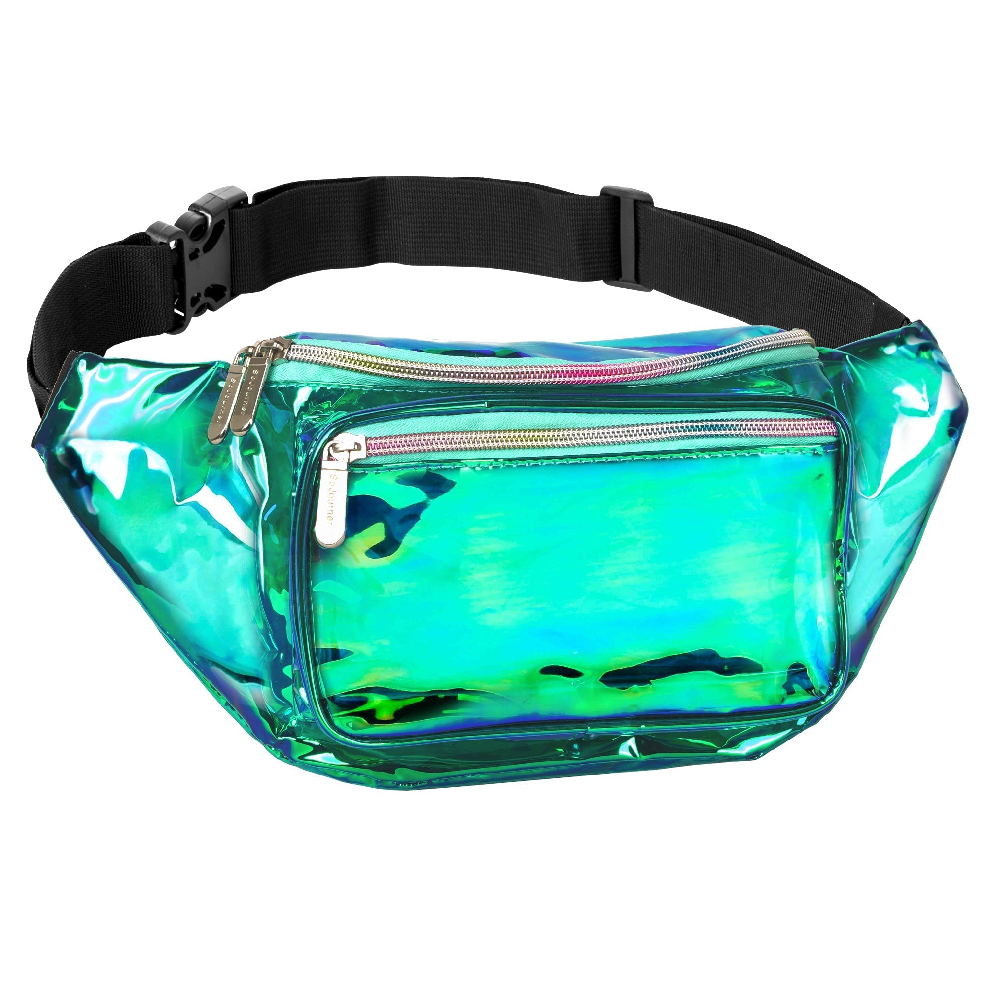Colorful Rave Fanny Pack for festivals and outdoor activities, featuring a shiny waterproof design.